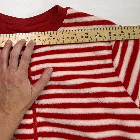 Nick & Nora Sock Monkey Adult Footie One-Piece Pajama Red White Stripe Size S - Picture 4 of 12